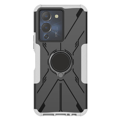 For Infinix Note 12 G96 4G X670 Hard PC Back Flexible TPU Shock-Absorbing Cover Ring Holder Kickstand Anti-Slip Phone Case Support Magnetic Car Mount