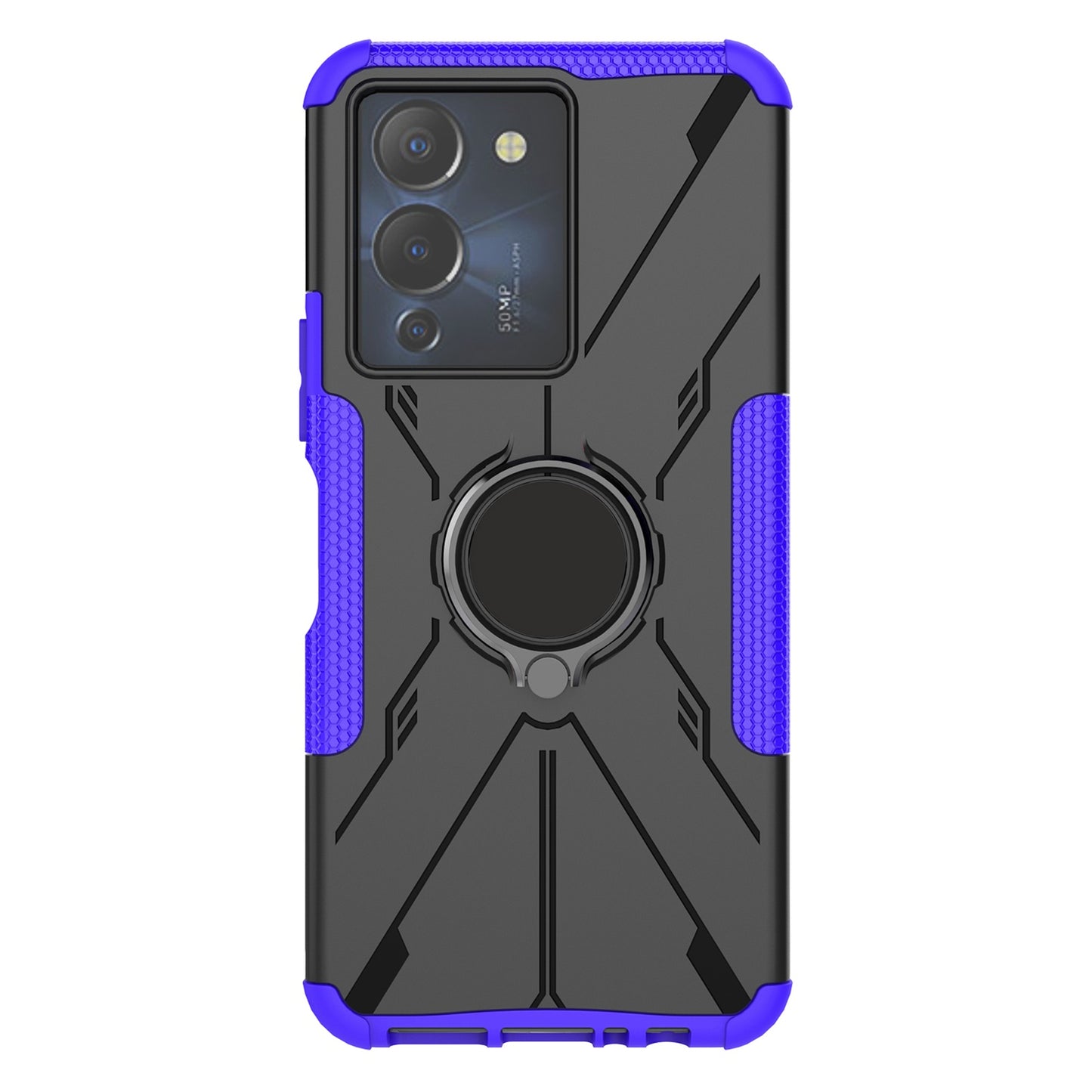 For Infinix Note 12 G96 4G X670 Hard PC Back Flexible TPU Shock-Absorbing Cover Ring Holder Kickstand Anti-Slip Phone Case Support Magnetic Car Mount