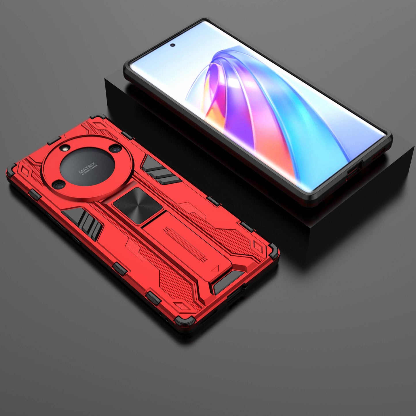 For Honor X40 5G Kickstand Protective Phone Case Drop-proof Hard PC Soft TPU Hybrid Cover