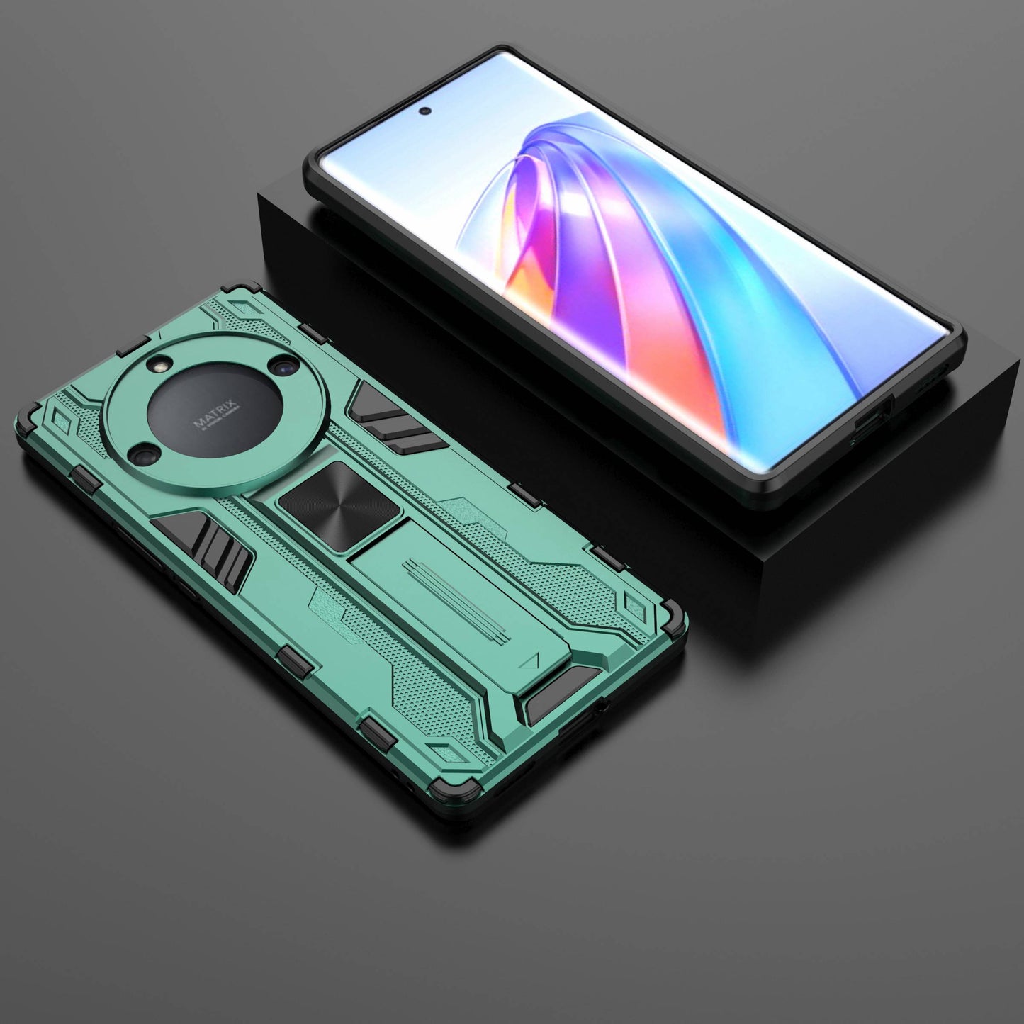 For Honor X40 5G Kickstand Protective Phone Case Drop-proof Hard PC Soft TPU Hybrid Cover