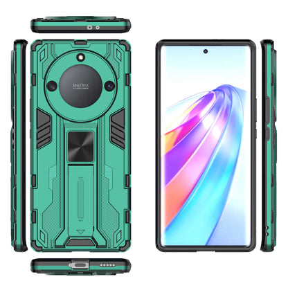 For Honor X40 5G Kickstand Protective Phone Case Drop-proof Hard PC Soft TPU Hybrid Cover