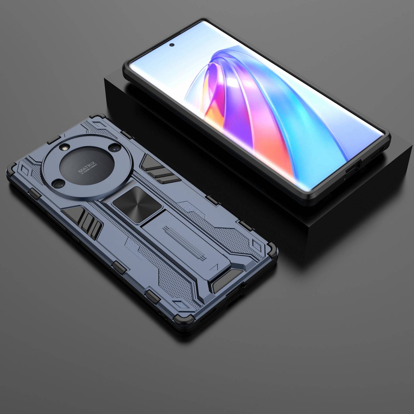 For Honor X40 5G Kickstand Protective Phone Case Drop-proof Hard PC Soft TPU Hybrid Cover