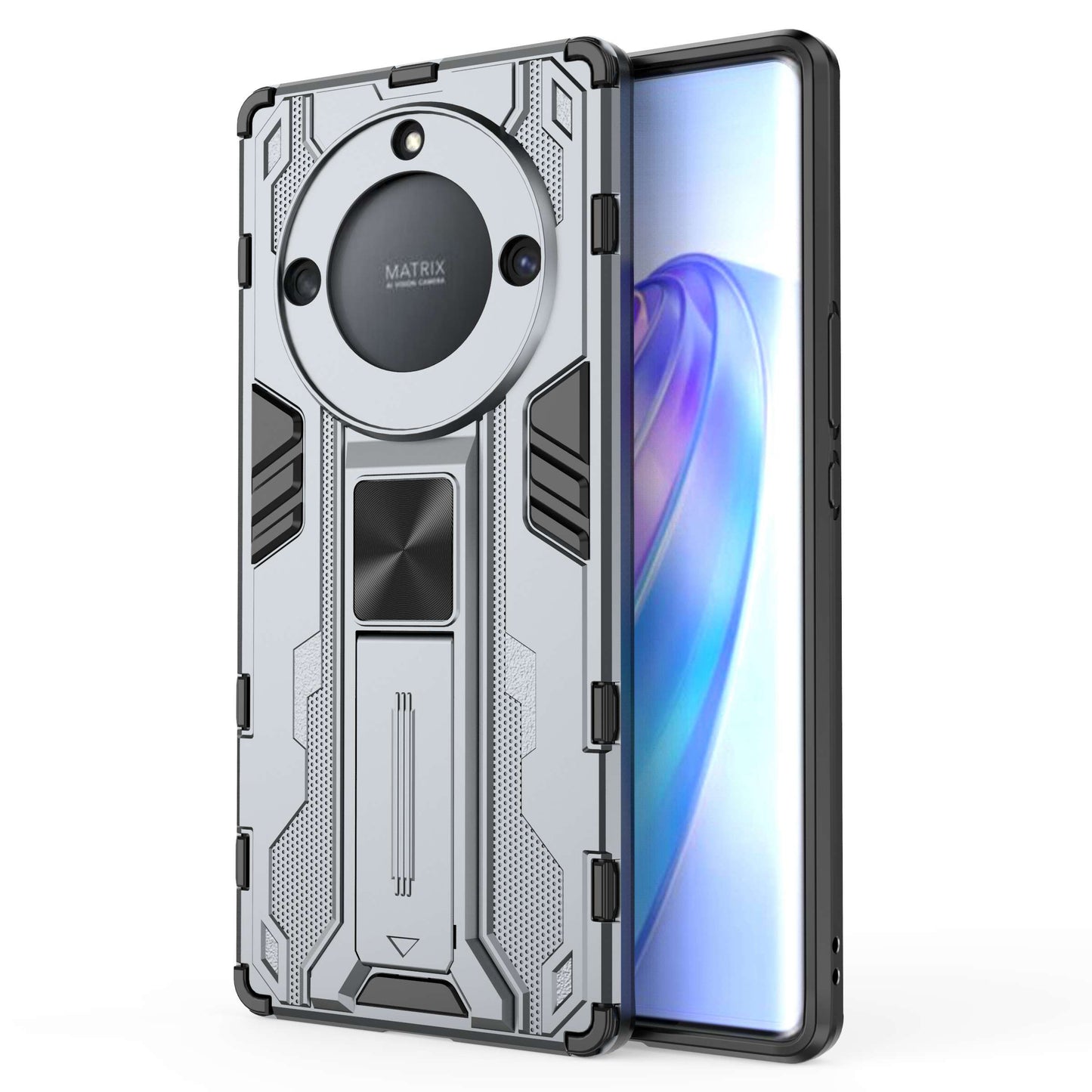 For Honor X40 5G Kickstand Protective Phone Case Drop-proof Hard PC Soft TPU Hybrid Cover