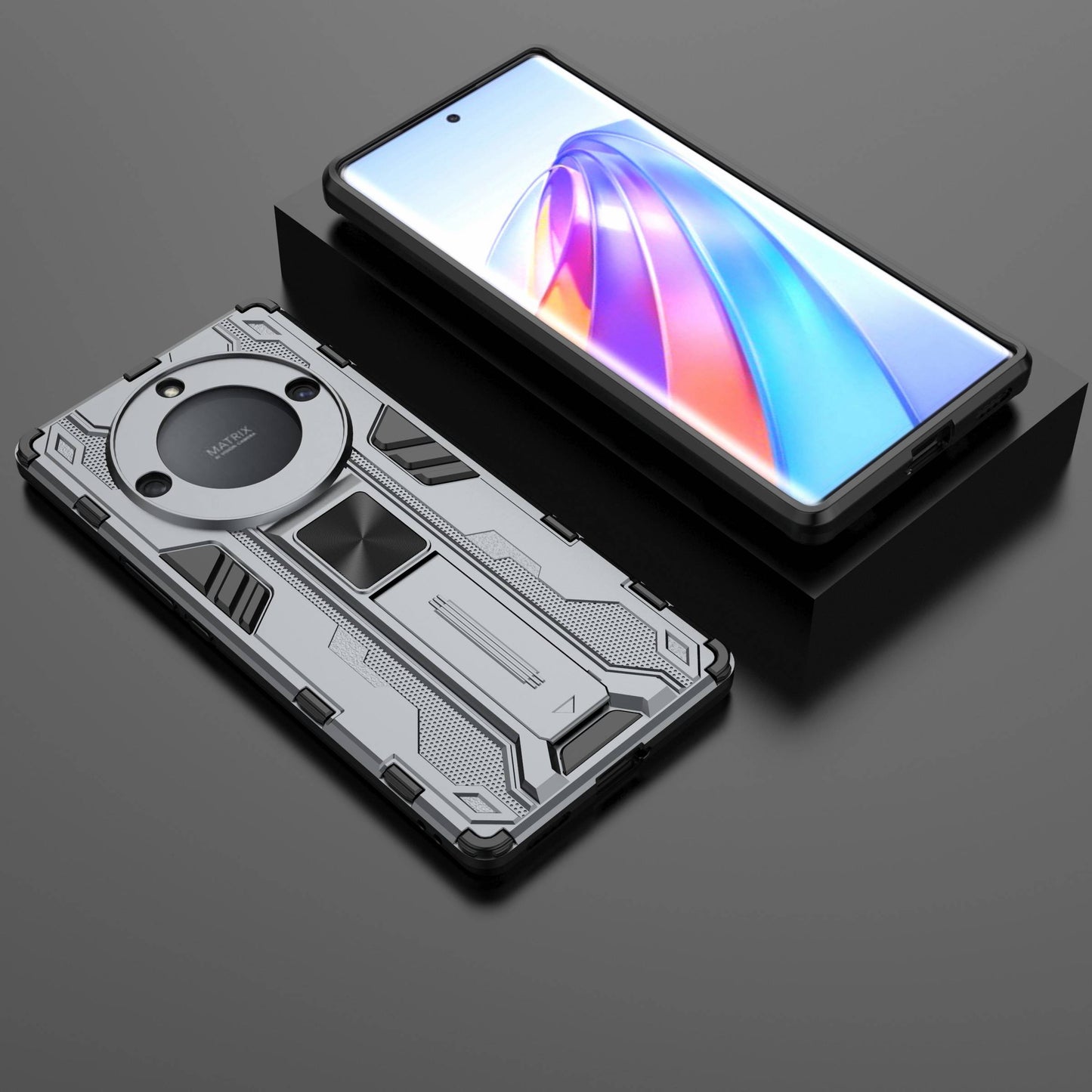 For Honor X40 5G Kickstand Protective Phone Case Drop-proof Hard PC Soft TPU Hybrid Cover
