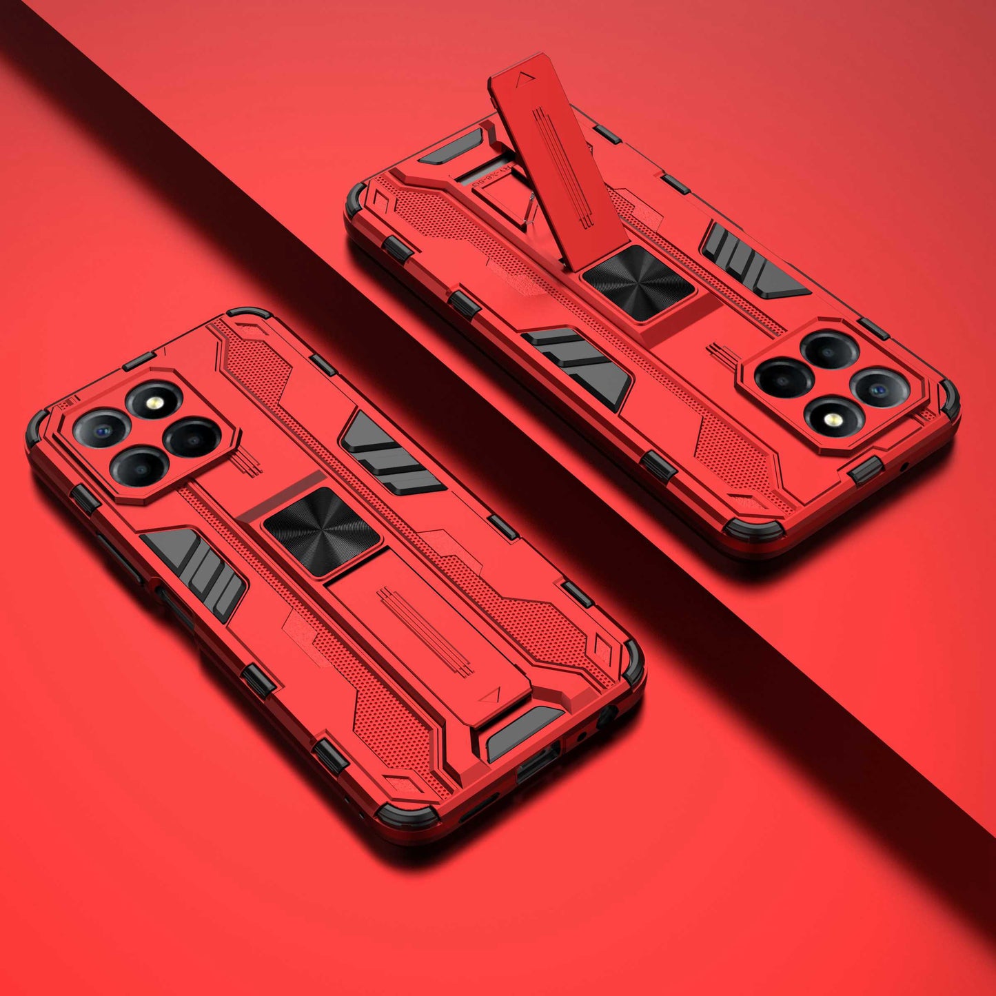 For Honor X8 5G Kickstand Phone Case Anti-drop Hard PC Soft TPU Shockproof Cover