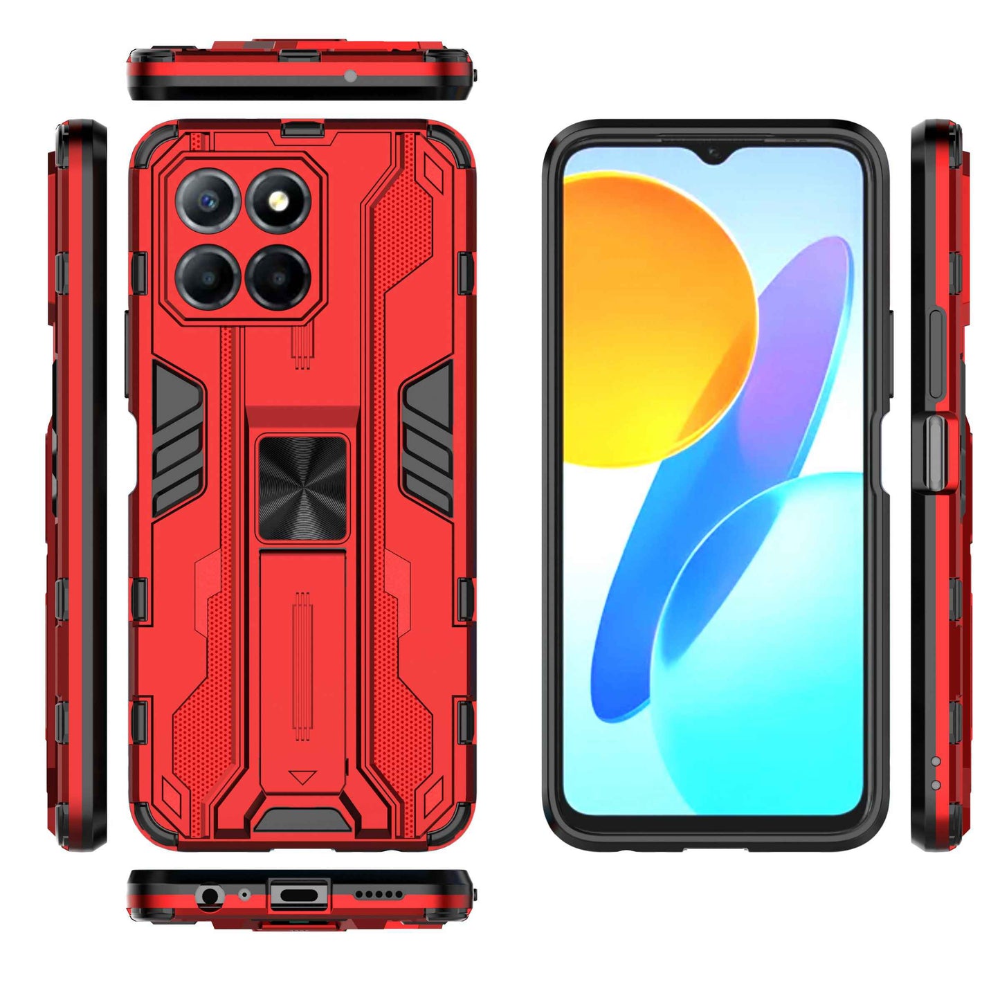 For Honor X8 5G Kickstand Phone Case Anti-drop Hard PC Soft TPU Shockproof Cover