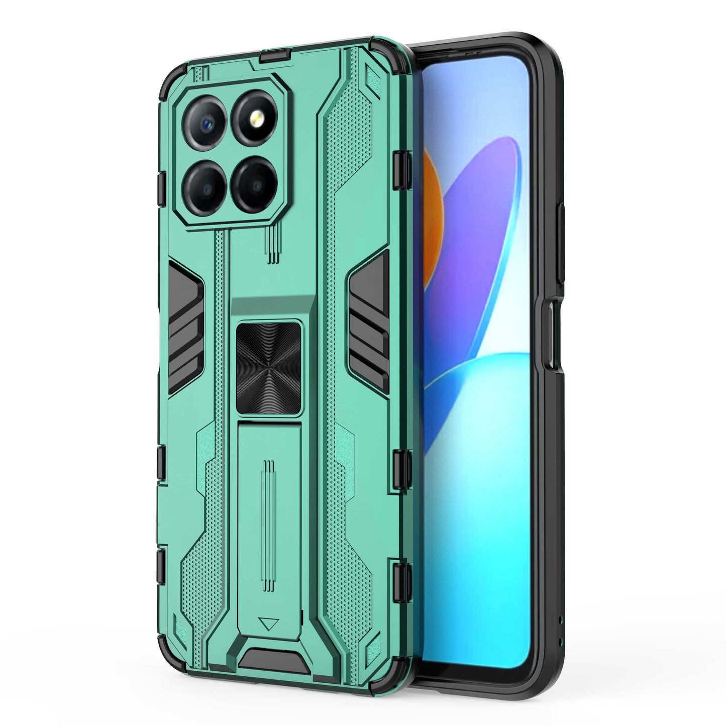 For Honor X8 5G Kickstand Phone Case Anti-drop Hard PC Soft TPU Shockproof Cover