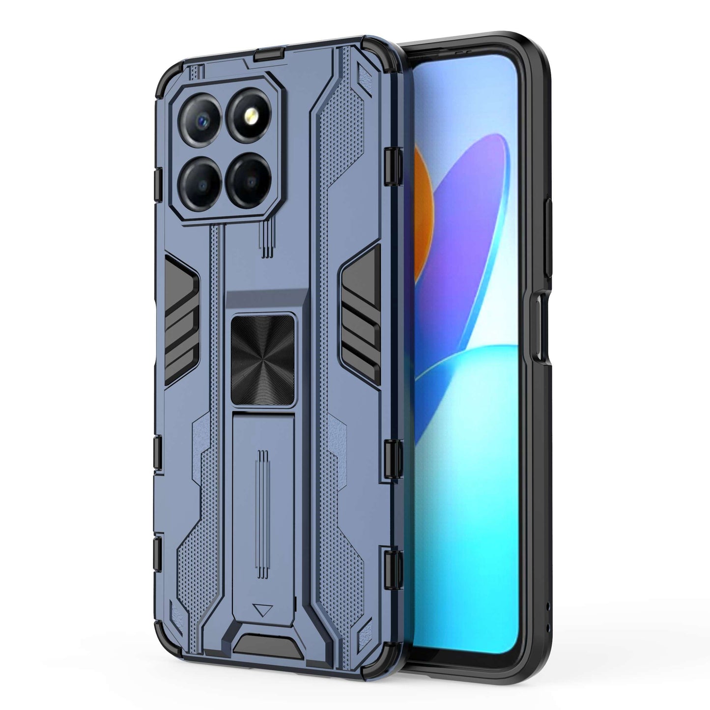 For Honor X8 5G Kickstand Phone Case Anti-drop Hard PC Soft TPU Shockproof Cover