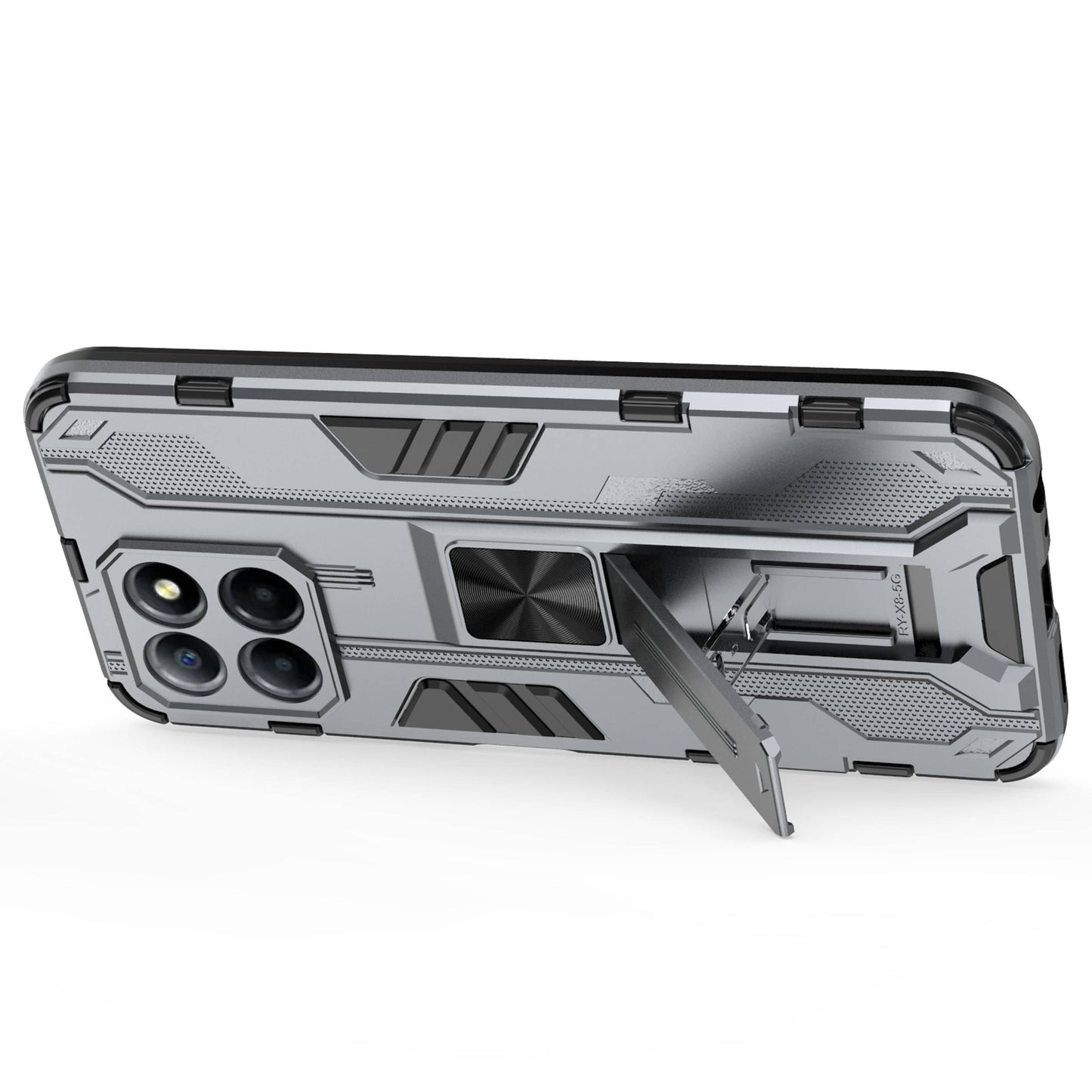 For Honor X8 5G Kickstand Phone Case Anti-drop Hard PC Soft TPU Shockproof Cover