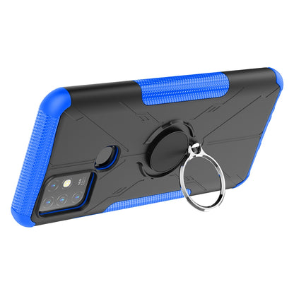 For Infinix Hot 10 Hybrid Hard PC Soft TPU Shockproof Protection Case Magnetic Ring Kickstand Design Anti-Scratch Phone Cover