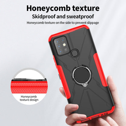 For Infinix Hot 10 Hybrid Hard PC Soft TPU Shockproof Protection Case Magnetic Ring Kickstand Design Anti-Scratch Phone Cover