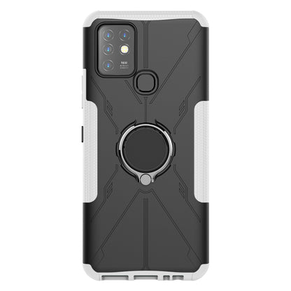 For Infinix Hot 10 Hybrid Hard PC Soft TPU Shockproof Protection Case Magnetic Ring Kickstand Design Anti-Scratch Phone Cover