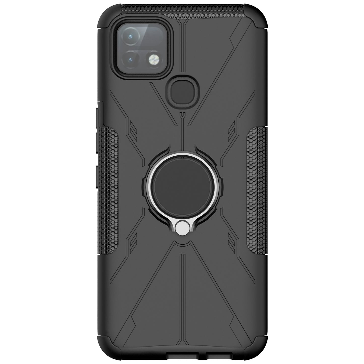 For Infinix Hot 10i / Smart 5 Pro Dual Layer Hard PC Soft TPU Phone Case Ring Holder Kickstand Drop Protection Cover