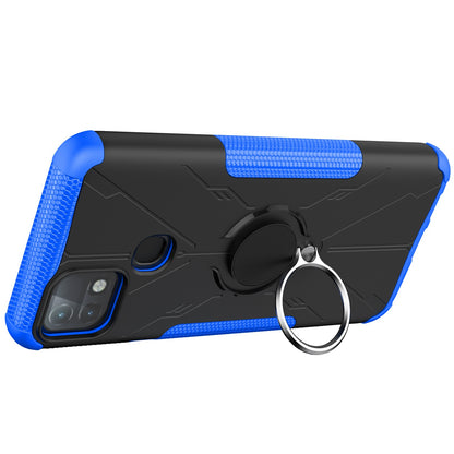 For Infinix Hot 10i / Smart 5 Pro Dual Layer Hard PC Soft TPU Phone Case Ring Holder Kickstand Drop Protection Cover