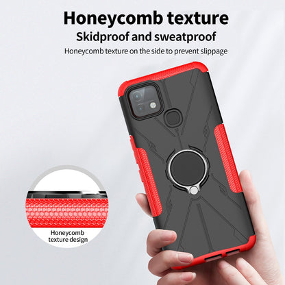 For Infinix Hot 10i / Smart 5 Pro Dual Layer Hard PC Soft TPU Phone Case Ring Holder Kickstand Drop Protection Cover