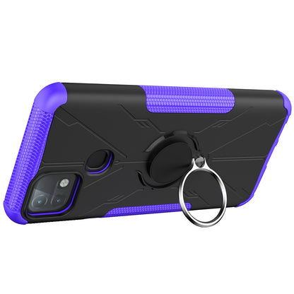 For Infinix Hot 10i / Smart 5 Pro Dual Layer Hard PC Soft TPU Phone Case Ring Holder Kickstand Drop Protection Cover