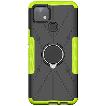 For Infinix Hot 10i / Smart 5 Pro Dual Layer Hard PC Soft TPU Phone Case Ring Holder Kickstand Drop Protection Cover