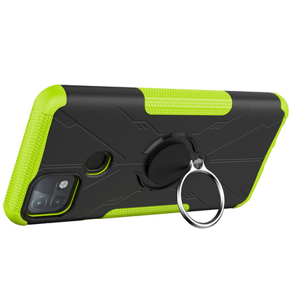 For Infinix Hot 10i / Smart 5 Pro Dual Layer Hard PC Soft TPU Phone Case Ring Holder Kickstand Drop Protection Cover