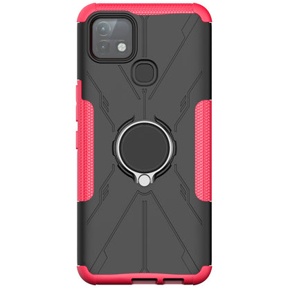 For Infinix Hot 10i / Smart 5 Pro Dual Layer Hard PC Soft TPU Phone Case Ring Holder Kickstand Drop Protection Cover