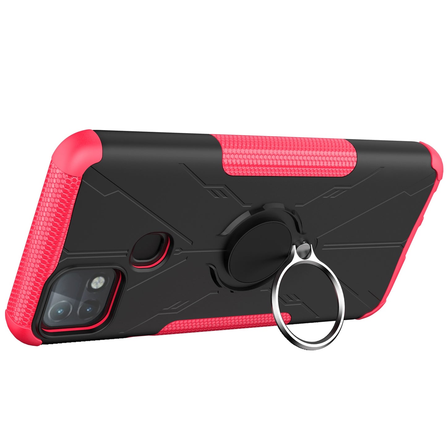 For Infinix Hot 10i / Smart 5 Pro Dual Layer Hard PC Soft TPU Phone Case Ring Holder Kickstand Drop Protection Cover