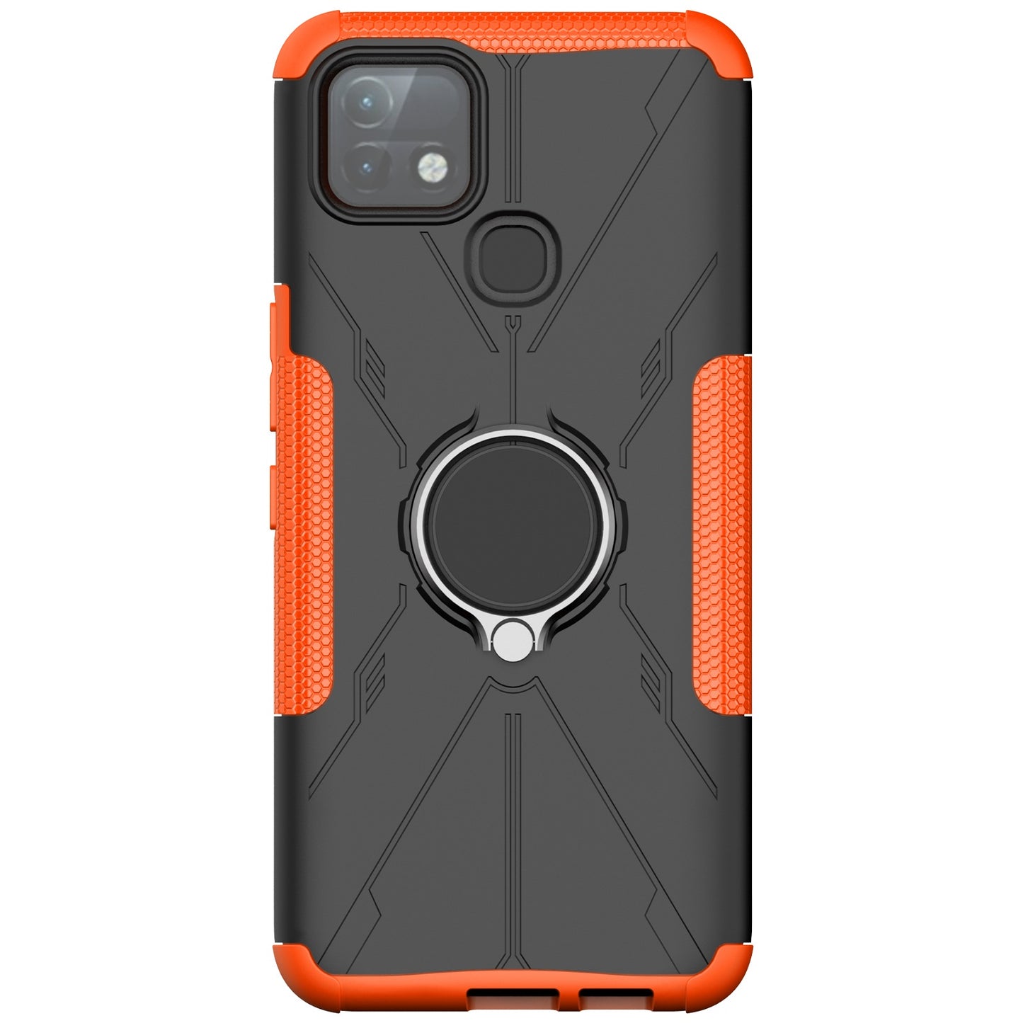 For Infinix Hot 10i / Smart 5 Pro Dual Layer Hard PC Soft TPU Phone Case Ring Holder Kickstand Drop Protection Cover
