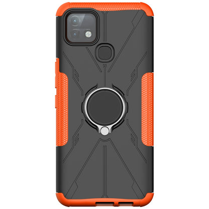 For Infinix Hot 10i / Smart 5 Pro Dual Layer Hard PC Soft TPU Phone Case Ring Holder Kickstand Drop Protection Cover