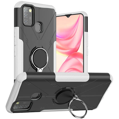 For Infinix Smart 5 X657 / Hot 10 Lite Hybrid Soft TPU Hard PC Heavy Duty Phone Case Ring Holder Kickstand Anti-Scratch Shockproof Cover