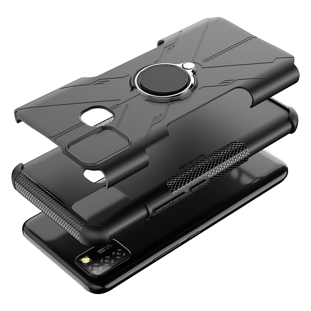 For Infinix Smart 5 X657 / Hot 10 Lite Hybrid Soft TPU Hard PC Heavy Duty Phone Case Ring Holder Kickstand Anti-Scratch Shockproof Cover
