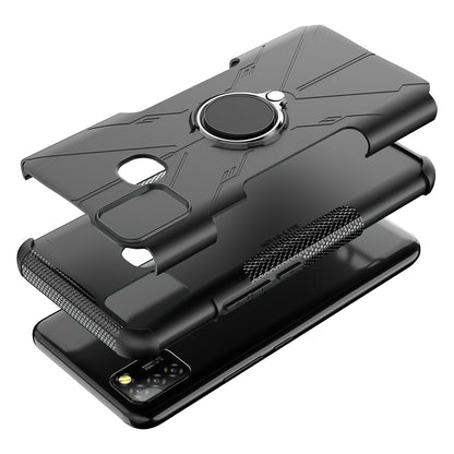 For Infinix Smart 5 X657 / Hot 10 Lite Hybrid Soft TPU Hard PC Heavy Duty Phone Case Ring Holder Kickstand Anti-Scratch Shockproof Cover