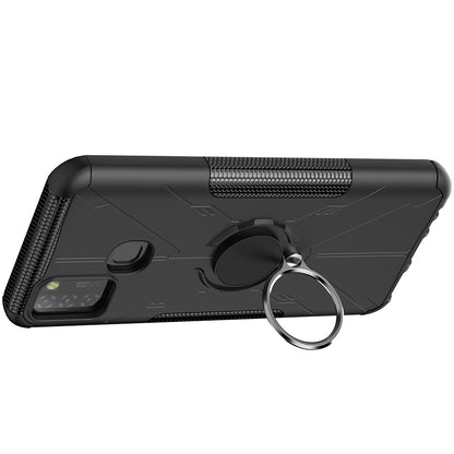 For Infinix Smart 5 X657 / Hot 10 Lite Hybrid Soft TPU Hard PC Heavy Duty Phone Case Ring Holder Kickstand Anti-Scratch Shockproof Cover
