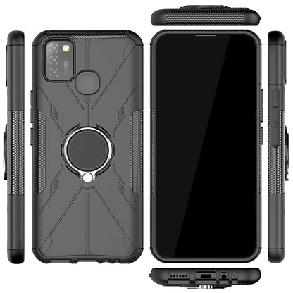 For Infinix Smart 5 X657 / Hot 10 Lite Hybrid Soft TPU Hard PC Heavy Duty Phone Case Ring Holder Kickstand Anti-Scratch Shockproof Cover