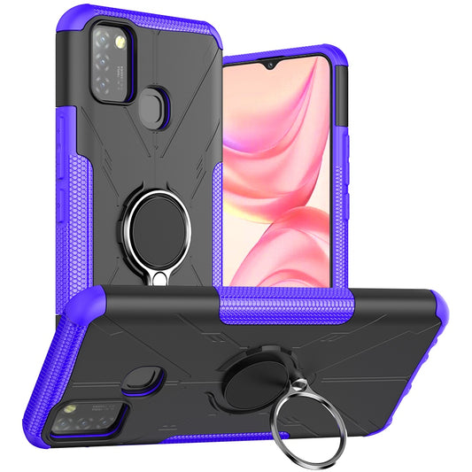 For Infinix Smart 5 X657 / Hot 10 Lite Hybrid Soft TPU Hard PC Heavy Duty Phone Case Ring Holder Kickstand Anti-Scratch Shockproof Cover