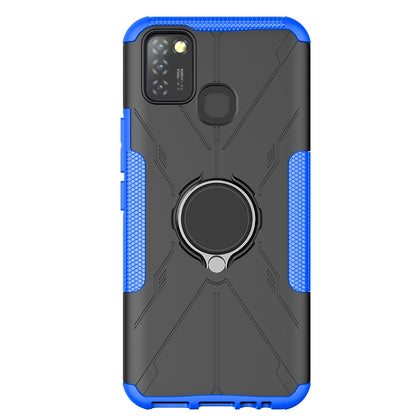 For Infinix Smart 5 X657 / Hot 10 Lite Hybrid Soft TPU Hard PC Heavy Duty Phone Case Ring Holder Kickstand Anti-Scratch Shockproof Cover