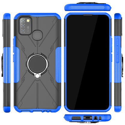 For Infinix Smart 5 X657 / Hot 10 Lite Hybrid Soft TPU Hard PC Heavy Duty Phone Case Ring Holder Kickstand Anti-Scratch Shockproof Cover