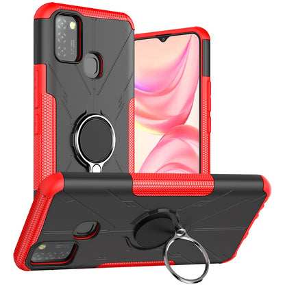For Infinix Smart 5 X657 / Hot 10 Lite Hybrid Soft TPU Hard PC Heavy Duty Phone Case Ring Holder Kickstand Anti-Scratch Shockproof Cover
