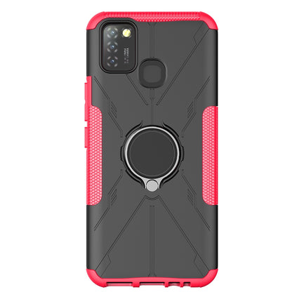 For Infinix Smart 5 X657 / Hot 10 Lite Hybrid Soft TPU Hard PC Heavy Duty Phone Case Ring Holder Kickstand Anti-Scratch Shockproof Cover