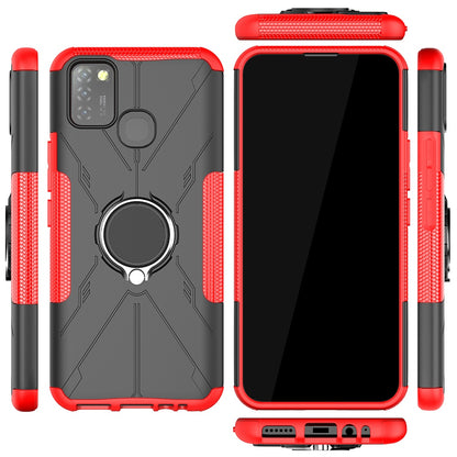 For Infinix Smart 5 X657 / Hot 10 Lite Hybrid Soft TPU Hard PC Heavy Duty Phone Case Ring Holder Kickstand Anti-Scratch Shockproof Cover