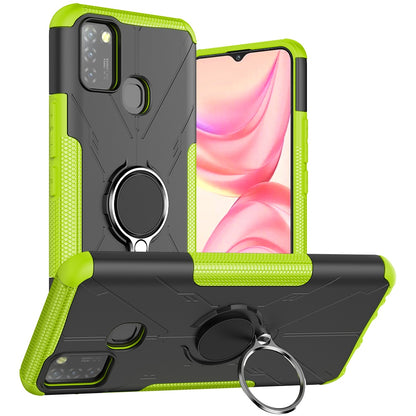 For Infinix Smart 5 X657 / Hot 10 Lite Hybrid Soft TPU Hard PC Heavy Duty Phone Case Ring Holder Kickstand Anti-Scratch Shockproof Cover