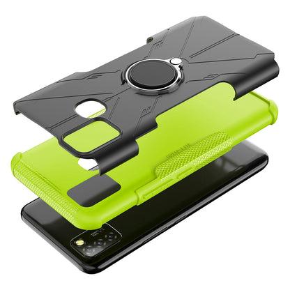 For Infinix Smart 5 X657 / Hot 10 Lite Hybrid Soft TPU Hard PC Heavy Duty Phone Case Ring Holder Kickstand Anti-Scratch Shockproof Cover