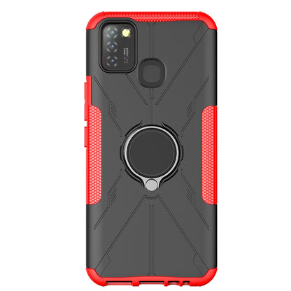For Infinix Smart 5 X657 / Hot 10 Lite Hybrid Soft TPU Hard PC Heavy Duty Phone Case Ring Holder Kickstand Anti-Scratch Shockproof Cover