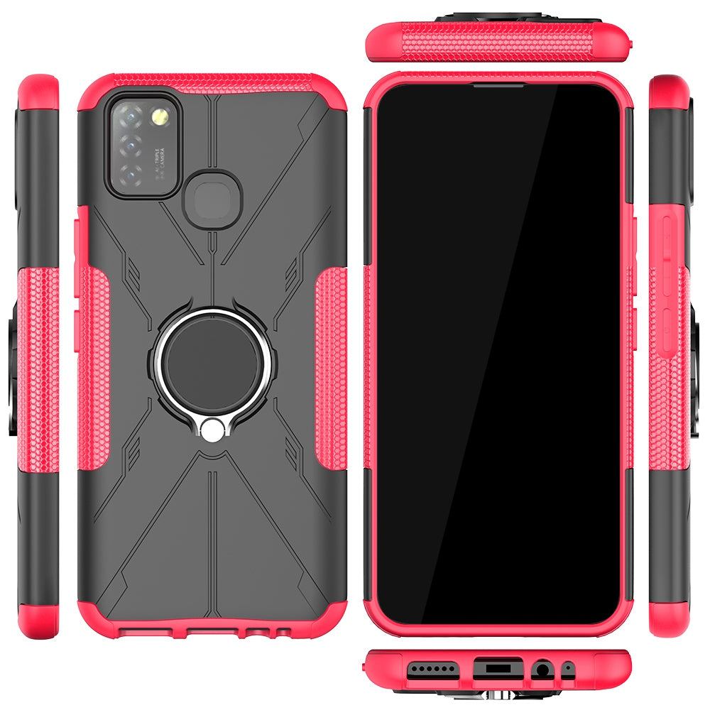 For Infinix Smart 5 X657 / Hot 10 Lite Hybrid Soft TPU Hard PC Heavy Duty Phone Case Ring Holder Kickstand Anti-Scratch Shockproof Cover