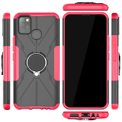 For Infinix Smart 5 X657 / Hot 10 Lite Hybrid Soft TPU Hard PC Heavy Duty Phone Case Ring Holder Kickstand Anti-Scratch Shockproof Cover