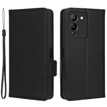 For Infinix Note 12 G96 4G X670 Litchi Texture Phone Cover Drop-proof PU Leather Magnetic Clasp Case with Stand Wallet