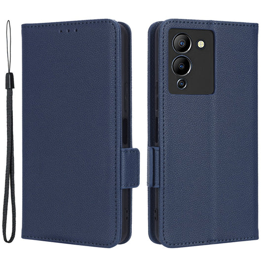 For Infinix Note 12 G96 4G X670 Litchi Texture Phone Cover Drop-proof PU Leather Magnetic Clasp Case with Stand Wallet