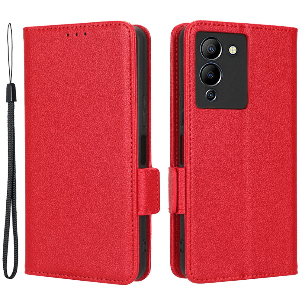 For Infinix Note 12 G96 4G X670 Litchi Texture Phone Cover Drop-proof PU Leather Magnetic Clasp Case with Stand Wallet