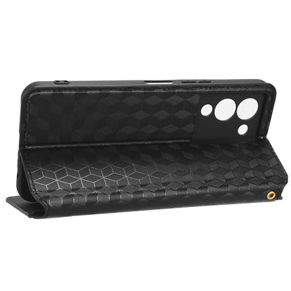 For Infinix Note 12 G96 4G X670 Stand Wallet Leather Phone Case Rhombus Pattern Imprinted Magnetic Absorption Folio Flip Cover