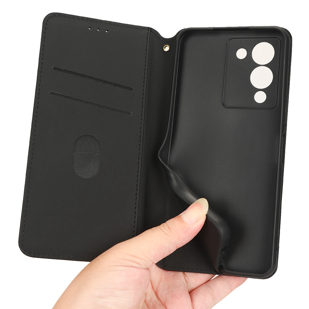 For Infinix Note 12 G96 4G X670 Stand Wallet Leather Phone Case Rhombus Pattern Imprinted Magnetic Absorption Folio Flip Cover