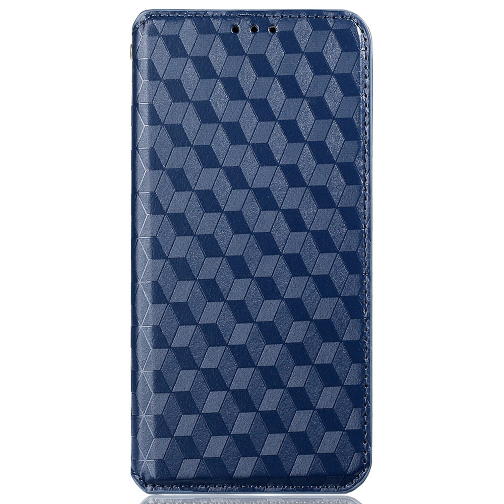 For Infinix Note 12 G96 4G X670 Stand Wallet Leather Phone Case Rhombus Pattern Imprinted Magnetic Absorption Folio Flip Cover