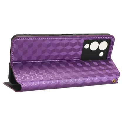 For Infinix Note 12 G96 4G X670 Stand Wallet Leather Phone Case Rhombus Pattern Imprinted Magnetic Absorption Folio Flip Cover