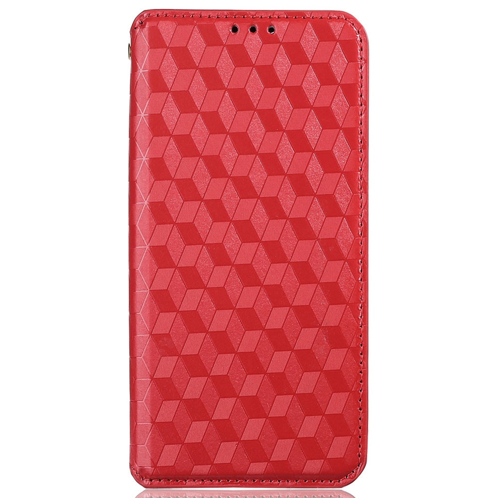 For Infinix Note 12 G96 4G X670 Stand Wallet Leather Phone Case Rhombus Pattern Imprinted Magnetic Absorption Folio Flip Cover